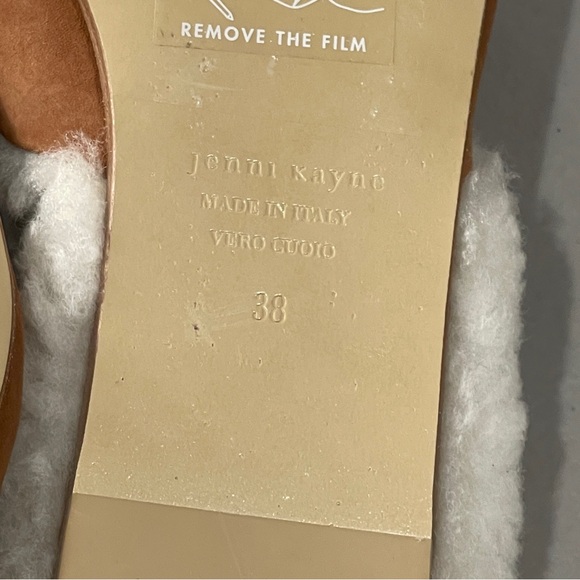 Jenni Kayne Shearling Lined Pointed Toe Mule Walnut EU38 US7.5-8 Leather Italy - Picture 7 of 7